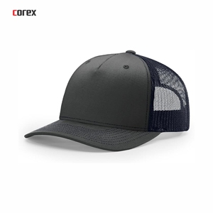 Dark Blue 5-Panel Trucker <b>Hat</b> Breathable Waterproof Mesh Sporty Fashion Adjustable Unisex Outdoor Spring <b>Summer</b> - Product Image 1
