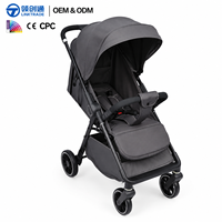 Poussette légère en alliage d'aluminium pliable d'une main, landau de voyage portable à suspension quatre roues pour bébés, vente en gros pour l'extérieur