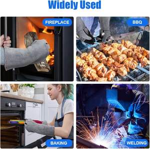 Guantes de Soldadura de Cuero Vacuno de Grano Fino Personalizados, Resistentes, Cómodos, Antideslizantes, Transpirables, Impermeables y Anticorte - Product Image 6