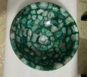 อ่างล้างหน้าหินอาเกตสีเขียวสำหรับห้องน้ำ | อ่างล้างหน้าสำหรับห้องแต่งตัว | อ่างล้างหน้าสำหรับห้องพักผ่อน | อ่างล้างหน้าสำหรับห้องครัว | อ่างล้างหน้าดีไซน์พิเศษสำหรับบ้าน - Product Image 4