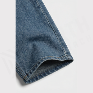 Jean en denim coupe droite taille haute pour homme, coupe régulière, en coton délavé, style décontracté automne - Product Image 6
