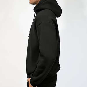 Ensemble de survêtement pour homme avec logo personnalisé, sweat à capuche et pantalon de jogging en molleton épais, 2 pièces, style streetwear oversize uni - Product Image 5