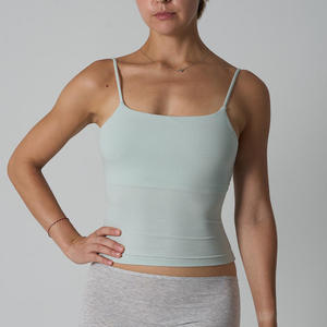 Camiseta Deportiva Corta sin Mangas para Mujer con Sujetador Incorporado, Tejido Elástico Transpirable para Yoga, Gimnasio y Fitness - Product Image 1