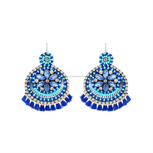 Pendientes Clásicos con Bordado Multicolor para Mujer, Joyería Artificial, Superventas, Nuevo Diseño Moderno con Cuentas de Semilla, para Aniversario - Product Image 1