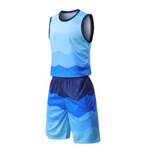 Conjunto de Camiseta de Baloncesto Azul Degradado para Hombre, Sin Mangas, Transpirable, de Secado Rápido, Uniforme Deportivo para Adultos, para Todas las Temporadas, con Estampado Digital en la Parte Delantera - Product Image 1