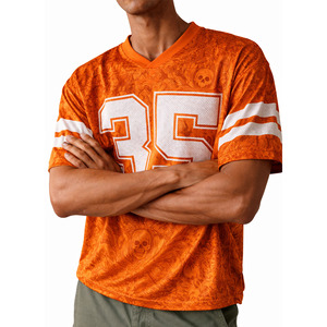 Maillot de football unisexe Y2K Streetwear à motif gothique en maille, T-shirt de sport surdimensionné à col en V pour homme, personnalisable par sublimation OEM - Product Image 3