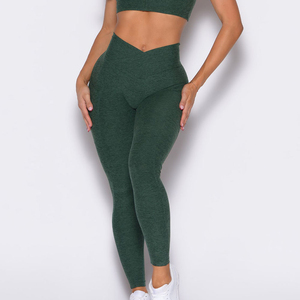 Leggings de sport et de gym pour femmes, taille haute élastique, effet push-up fessier, dos en V, avec logo personnalisé, dernière collection, taille OEM - Product Image 1