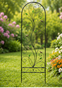 Enrejado Decorativo de Metal para Jardín con Diseño de Pájaro y Hojas, Soporte para Plantas de Exterior, Estaca de Jardín de Hierro Resistente al Óxido para Enredaderas - Product Image 2