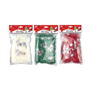 Decorazioni Natalizie, Mix Tricolore, Confezione da 12, 50G, Carta Stropicciata con Superficie di Paillettes, Fiocchi di Neve Glitterati, Confezione da 12, 50G, Natale - Product Image 1