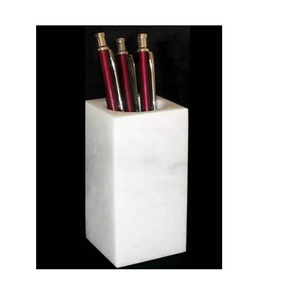 Marble <b>Pen</b> Holder Best Selling <b>White</b> Marble <b>Pen</b> Holder Excellent Design Office Stationery Storage Container - Product Image 6