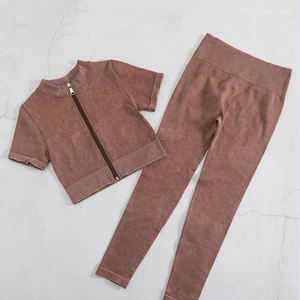 Nuevo Conjunto Deportivo de 2 Piezas con Costuras Invisibles y Alta Elasticidad, Sudadera con Cierre y Leggings Ajustados de Secado Rápido, Conjunto de Yoga para Mujer - Product Image 2