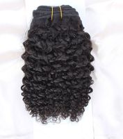 Extensions de cheveux humains indiens Remy, ondulés profonds, double trame, fabriqués à la machine, pointes pleines, noirs