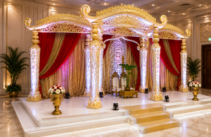 Mandap Tradicional con Diseño de Bigote y Escenario para Bodas Indias, Mandap Real Más Vendido para Bodas de Destino, Mandap de Boda Ajanta - Product Image 2