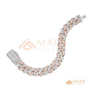 Rose Gold Cuban Link <b>Bracelet</b> Iced Out Baguette Style <b>Chain</b> <b>Bracelet</b> Luxury Fashion Jewelry for Women and <b>Men</b> - Product Image 6