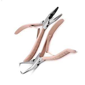 Hair Extensions Pliers Stainless Steel Single Hole Hair Extensions Accessory Tool for Micro Ring <b>Beads</b> Hair Extensions - Product Image 1