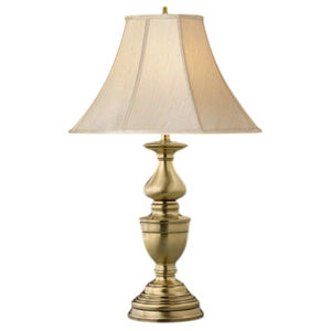 Lámpara de Mesa de Latón Antiguo Satinado de Calidad de Exportación con Pantalla Estilo Imperio y Base Metálica en Forma de Urna, Lámpara Decorativa para Mesita de Noche/Escritorio - Product Image 1