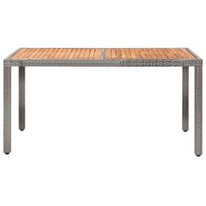 Conjunto de Comedor para Exterior en Gris y Madera de Acacia, Elegantes Conjuntos de Jardín - Product Image 3