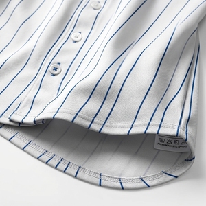 Maillot de baseball personnalisé en gros, rayé, sublimé, boutonné, uniforme d'équipe, impression OEM, chemise athlétique à manches courtes - Product Image 3