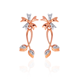 Celeste Spiral Lab Grown <b>Diamond</b> Stud <b>Earrings</b> Rose Gold 14K Round Brilliant Cut Minimalist Design Women's - Product Image 1