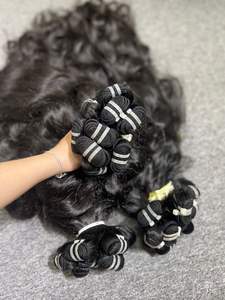 100% extensiones de cabello humano vietnamita ondulado natural virgen sin procesar Paquete de materia prima de trama todos los colores - Product Image 3