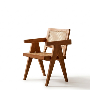 Chaise de salle à manger de luxe Kuka, fauteuil en teck artisanal, design de pieds en V, résistant à l'eau, durable pour l'hôtellerie haut de gamme - Product Image 5