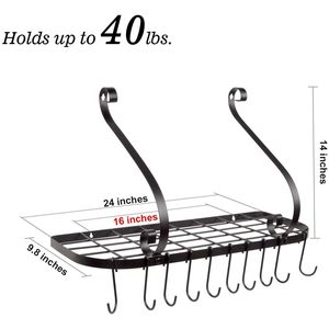 Portapentole da Parete 24x10 Pollici, Organizzatore per Utensili da Cucina con 10 Ganci - Product Image 5