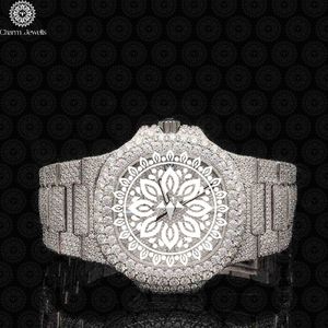 Montre de luxe Charm Jewells en acier inoxydable, mouvement mécanique analogique 40 mm, cadran lumineux, étanche 10 bars, date automatique, fonction push - Product Image 1