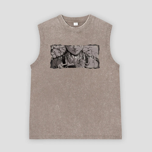 Custom Logo Men Washed Slim Fit Vest <b>Hip</b> Hop Streetwear Digital Printing Cotton Loose Vintage Tops Unisex Tshirt Quick Dry - Product Image 6