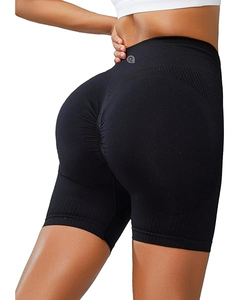 Shorts de Punto de Cintura Media para Mujer, de Cuero y Algodón, Color Sólido, Transpirables, Cintura Elástica, Ajuste Ceñido, Deportivos, Secado Rápido, Ligeros - Product Image 3