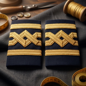 Hombreras de Rango para Hombre, Bordado Dorado, Tela Negra, Insignia de Uniforme, Talla Adulto, Epaulettes, Accesorios de Uniforme - Product Image 5