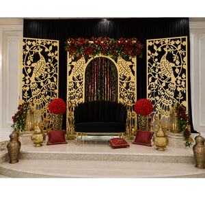 Indian <b>Wedding</b> Peacock Design Laser Cut <b>Frames</b> New Peacock Style Panels for Stage Latest Laser Cut Panels for Reception Event - Product Image 1