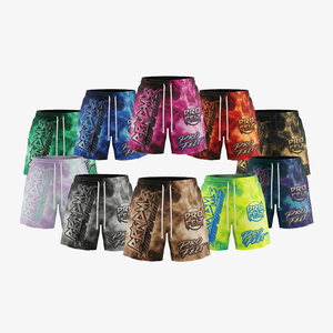 กางเกงขาสั้นผ้าฝ้ายคุณภาพสูงจากอเมริกา 100% พิมพ์ลายพัฟฟ์ แบรนด์ตามสั่ง ทรงหลวม แห้งเร็ว ระบายอากาศได้ดี สีตามสั่ง - Product Image 1