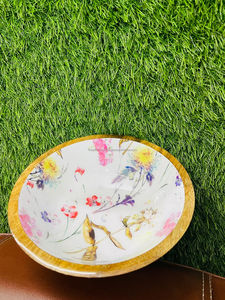 Customized <b>Small</b> Luxury Meena Design Artisan Craft Eco-Friendly Sustainable Party Food Serving Utensil Mango Wood <b>Bowl</b> Polished - Product Image 5