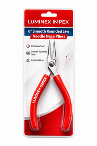 LUMINEX IMPEX Alicates de Punta Fina de Acero Inoxidable de Alta Calidad de 6 Pulgadas, Mandíbula Lisa, Punta Redondeada, Ligeros, Herramienta para Bricolaje - Product Image 6
