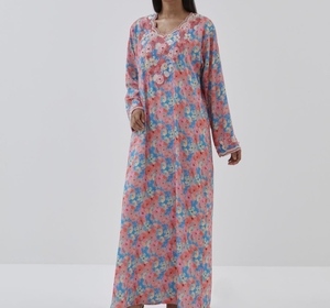 Caftán Abaya Turco Hecho a Mano, Largo hasta el Suelo, Manga Larga, Cuello en V, Poliéster, Corte Regular, Casual, para Fiesta de Noche, Estilo Flare, Superventas - Product Image 5