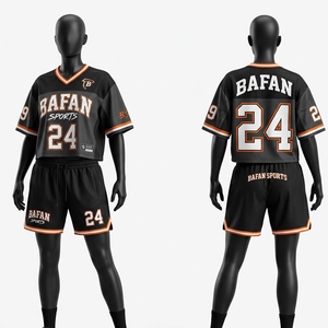 Pro 230GSM polyester <b>mesh</b> football kit black orange sublimation embroidery custom logo breathable Women's <b>Sets</b> - Product Image 1