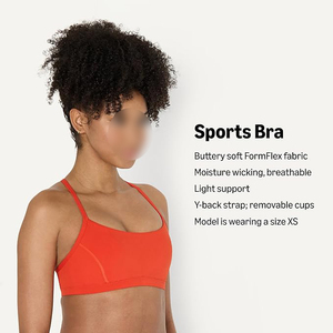Soutien-gorge de sport sans coutures tendance pour femme, camisole douce orange vif, soutien-gorge de yoga à faible impact, bralette rembourrée, crop top - Product Image 4