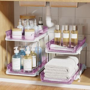 Organizzatore a 2 Livelli Multiuso per Bagno e Cucina, Armadietto Estraibile per Medicinali, Organizzatori Impilabili per Dispensa per un'Organizzazione Ottimale - Product Image 5