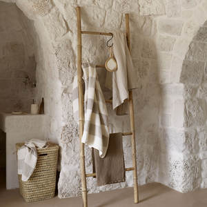 Custom Size <b>Bamboo</b> Bathroom <b>Towel</b> Rack Holder Stand Coastal <b>bamboo</b> ladder for throws <b>Rail</b> Ladder for Clothes Storage - Product Image 3