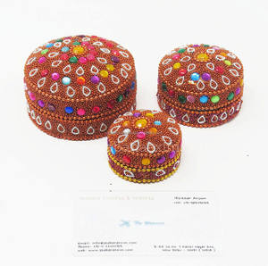 Premium Decorative Trinket Box 3 Pcs Set Craft White BeadedbJewelry Organizer Storage for Tabletop Decor Aluminium Tin Box - Product Image 3