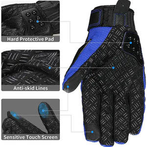 Leather Motorbike Racing <b>Gloves</b> Carbon Knuckle Shockproof Palm Anti Slip Grip Breathable Lightweight <b>Touchscreen</b> Riding Sports - Product Image 3