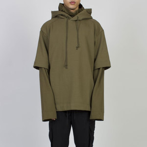 Modern Street Men Double Layer Hoodie | Thick Dual-Layer <b>Fabric</b> | Custom Logo Branding for Fashion Labels - Product Image 5
