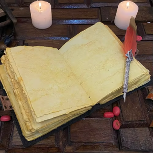 Carnet en cuir véritable imprimé squelette coloré classique, fait main, style vintage, pour livre de sorts, sorcières, païens, couverture Al-amir, fait main - Product Image 6