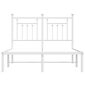White Powder-Coated Steel Full Bed Frame Rectangular Metal Bed - Product Image 6