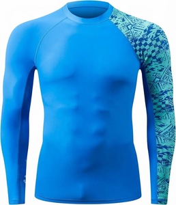 For Logo Custom Men's MMA Rash Guard Spandex Polyester 160g Full Sleeve Quick Dry Jiu Jitsu BJJ <b>Boxing</b> Gym Swimming - Product Image 1