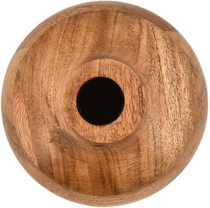 Modern Minimalist Round Wooden Handmade Eco-Friendly Tabletop Decorative Flower Vase for Home and Office Gift - Product Image 3