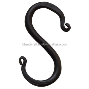 New Retro Rustic vintage Wrought Iron <b>Rail</b> <b>Hook</b> Wall-Mounted Handrail <b>Hook</b> for Stair Balcony Railing Antique Finish powder <b>coat</b> - Product Image 5
