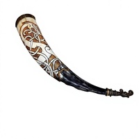 Grand Verre à Bière en Corne de Bœuf Style Viking Américain, Style Ancien, Léger, Portable, Écologique, Compatible Lave-Vaisselle, Idéal Noël