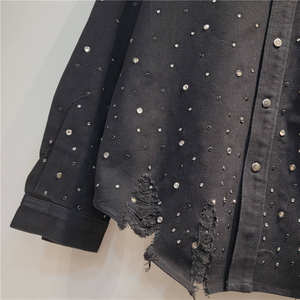 Veste en jean décontractée pour homme, grande taille, coupe ample, 100 % coton, style vintage, avec logo frontal, vente en gros de haute qualité - Product Image 3