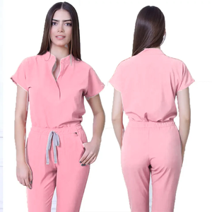Conjuntos de Uniformes Médicos de Enfermería de Punto de Secado Rápido para Mujer, Manga Corta de Verano, Ropa de Trabajo para Hospital, Venta Caliente - Product Image 4